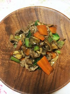 牛肉 舞茸 チンゲンサイの中華炒め-レシピのメイン写真