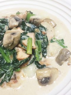 即席!鮭とほうれん草のクリームニョッキ♫-レシピのメイン写真