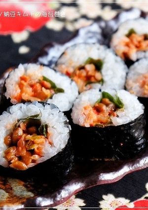 おつまみになる♪シソ納豆キムチの海苔巻き-レシピのメイン写真