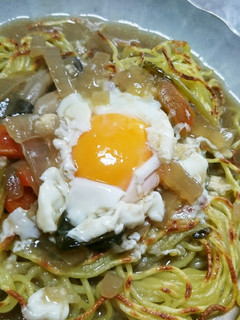 残り物救済!お味噌汁でかた焼きそば!-レシピのメイン写真