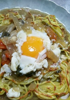 残り物救済!お味噌汁でかた焼きそば!-レシピのメイン写真