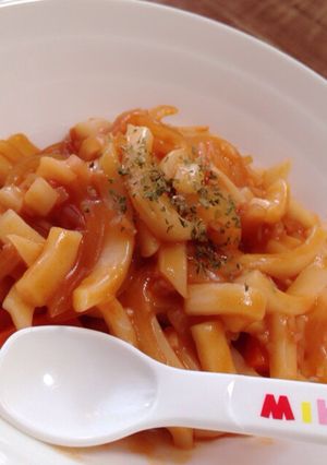 キッズ♡うどんナポリタン-レシピのメイン写真