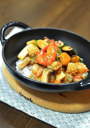 きのこ入り海鮮中華丼-レシピのメイン写真