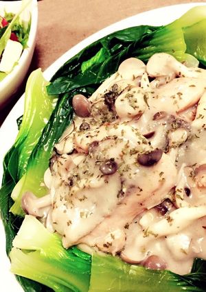 秋を満喫!鮭と牡蠣のクリーム煮-レシピのメイン写真