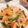 餅入りドリア風味の野菜炒め