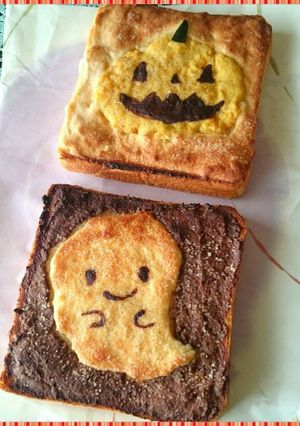 ほぼメロンパンなトースト☆ハロウィン版★-レシピのメイン写真