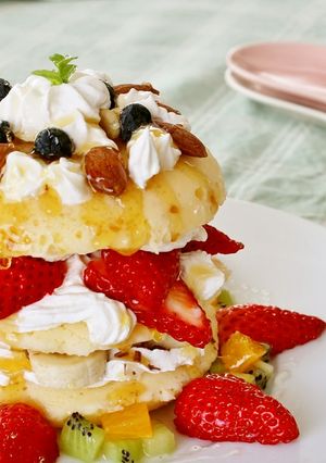 みんな大好き！レンジでふわふわパンケーキ-レシピのメイン写真