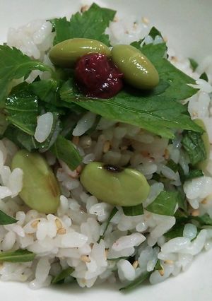 青シソと青豆のカボス梅ご飯-レシピのメイン写真