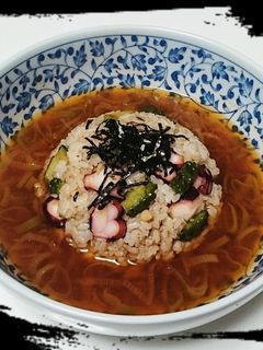 タコとゴーヤのコチジャンスープチャーハン-レシピのメイン写真