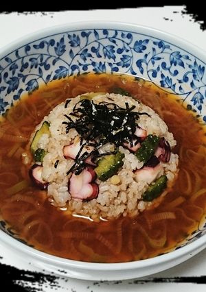 タコとゴーヤのコチジャンスープチャーハン-レシピのメイン写真