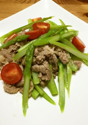 牛肉とアスパラのマスドレかけ-レシピのメイン写真
