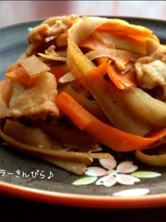 ひらひら野菜の✿ピーラーきんぴらごぼう-レシピのメイン写真