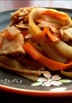 ひらひら野菜の✿ピーラーきんぴらごぼう-レシピのメイン写真