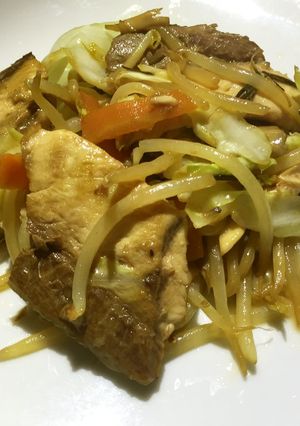 簡単！ハマチと野菜の醤油マヨ炒め♪-レシピのメイン写真