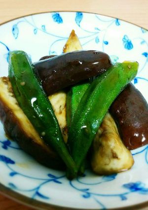 レンジで簡単♪ナスとオクラのめんつゆあん-レシピのメイン写真