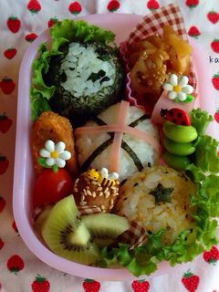 かわいい 手まりおにぎり弁当 幼稚園-レシピのメイン写真