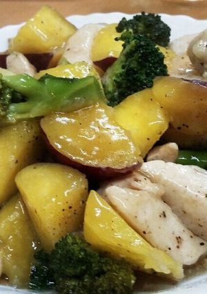 さつまいもと鶏肉のレモン酢餡掛け-レシピのメイン写真