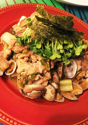 豚肉とアサリのネギ蒸し煮♪♪-レシピのメイン写真