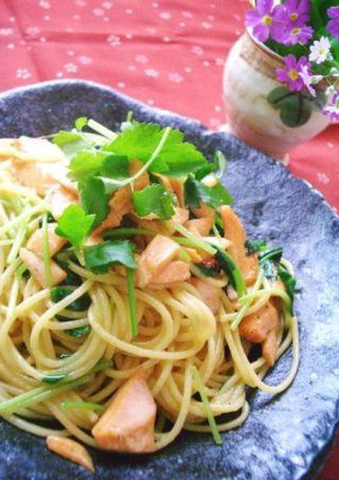 *鮭と三つ葉のパスタ　柚子胡椒風味*-レシピのメイン写真