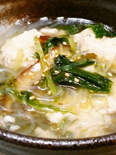 ◆ふわっほろり♪鶏つくねと春雨のスープ◆-レシピのメイン写真
