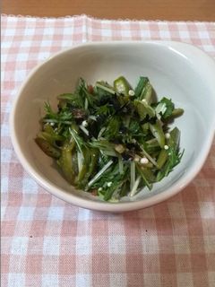 オクラと水菜の梅肉和え-レシピのメイン写真