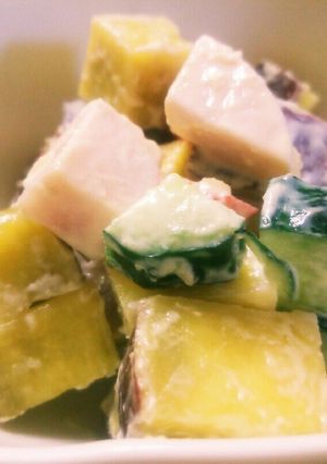 角切り鶏ハムとサツマイモのサラダ-レシピのメイン写真