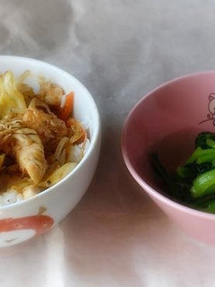 20分で!鶏ささみ丼と小松菜のナムル-レシピのメイン写真