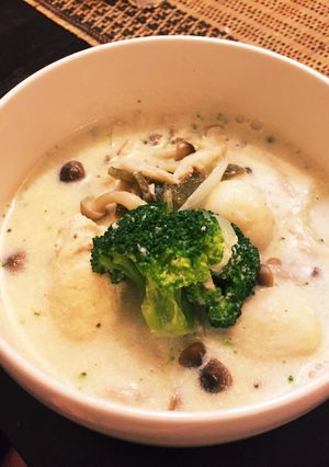 夜スープ➓鶏団子と里芋♡和風ミルクスープ-レシピのメイン写真