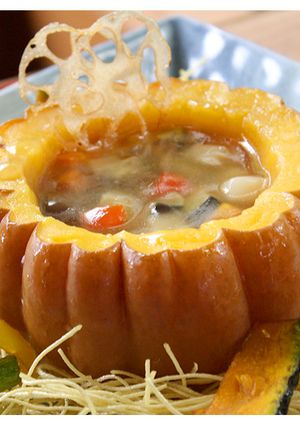 ハロウィン かぼちゃあんかけそうめん-レシピのメイン写真