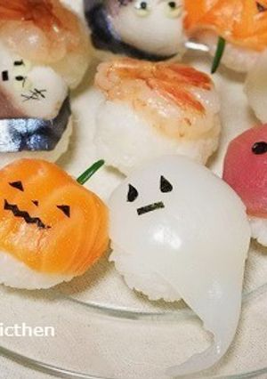 ハロウィン手まり寿司-レシピのメイン写真