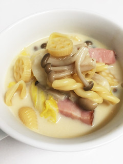 ワンポットパスタで♡白菜の豆乳スープ♪-レシピのメイン写真