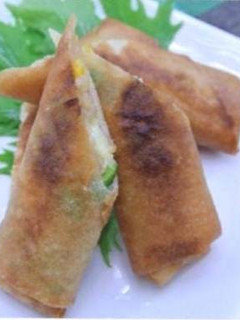 京野菜のライス春巻き~紫ずきん&チーズ~-レシピのメイン写真