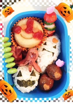 ハロウィンキャラ弁のり簡単おばけおにぎり-レシピのメイン写真