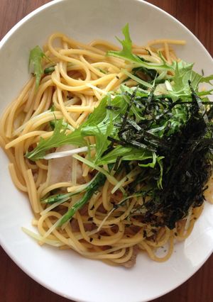 豚肉と水菜の醤油バターパスタ-レシピのメイン写真