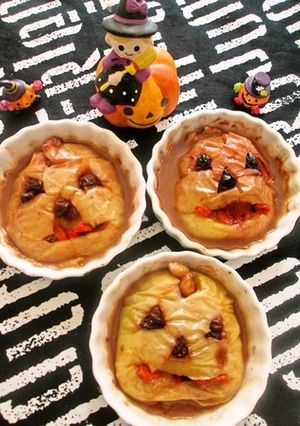 ハロウィンに☆焼きりんごおばけ-レシピのメイン写真