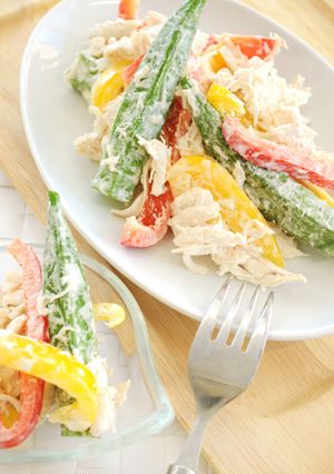 鶏ささみとオクラのサラダ-レシピのメイン写真