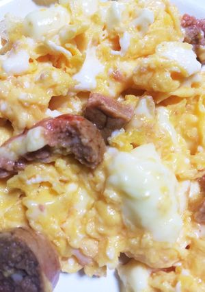 余り物で☆簡単チーメンエッグ-レシピのメイン写真