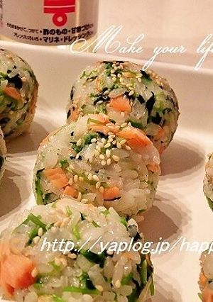 鮭と豆苗de寿司☆おにぎり-レシピのメイン写真