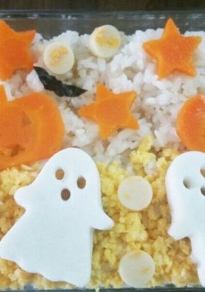 ハロウィンパーティーに！お絵描き風ご飯-レシピのメイン写真