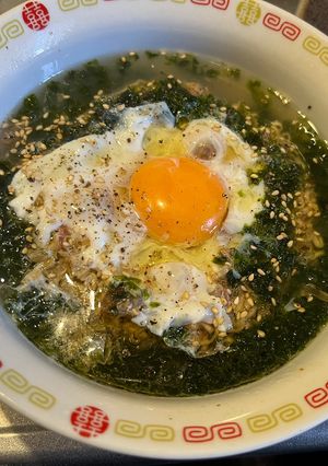 オリーブ鰹節あおさ海苔チキンラーメン-レシピのメイン写真