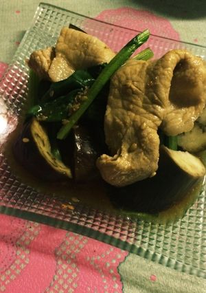 茄子と小松菜の豚しゃぶをワサビ風味で♪-レシピのメイン写真