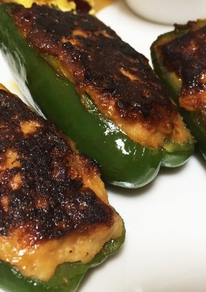 鶏生つくねで、お手軽ピーマンの肉詰め＊-レシピのメイン写真