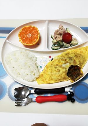 母直伝☆ご飯がススム！挽肉オムレツ☆-レシピのメイン写真
