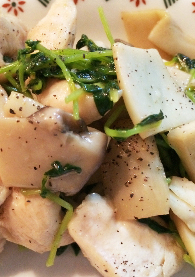 鶏ささみと豆苗のにんにく塩炒め-レシピのメイン写真