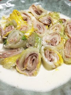 簡単!白菜豚巻き創味シャンタンクリーム煮-レシピのメイン写真