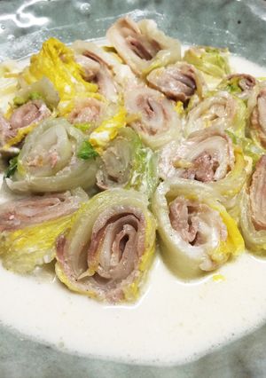 簡単！白菜豚巻き創味シャンタンクリーム煮-レシピのメイン写真