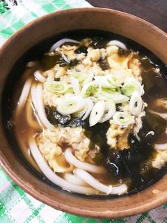 卵がふわふわ♡ワカメうどん-レシピのメイン写真