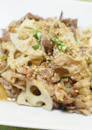 れんこんと豚肉のシャキッとしょうゆ炒め☆-レシピのメイン写真