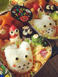 簡単♡キャラ弁♡トトロ♡まっくろくろすけ-レシピのメイン写真