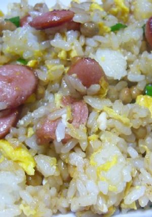 大葉にんにく醤油で納豆チャーハン♪-レシピのメイン写真
